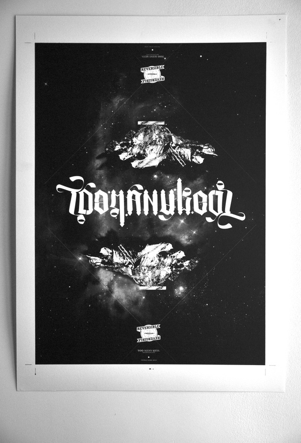 TOO MANY KEYS Reversible Poster - Say What #ambigram #poster #typography