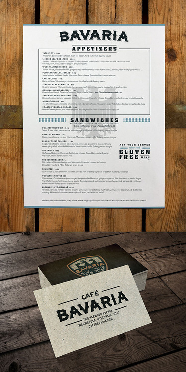 Cafe Bavaria Branding By Rev Pop #branding #business cards #restaurant #menu design