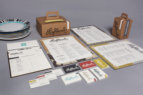 Highland Bakery on Behance #printed #menu #goods #stationary