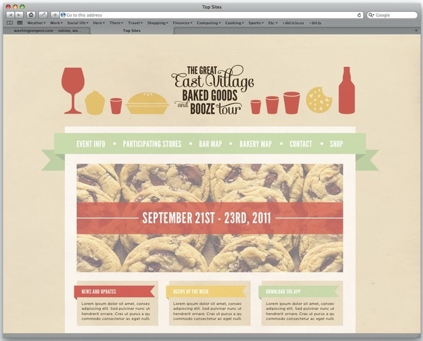 Baked Goods and Booze on the Behance Network #muted #design #website #illustration #colors #web
