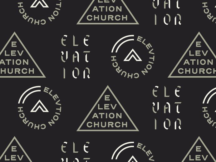 dribbble.com — Branding elements for Elevation Church by Jacob Boyles, cleverly adding a second color to individual pieces of Text and play off the font’s modular construction.