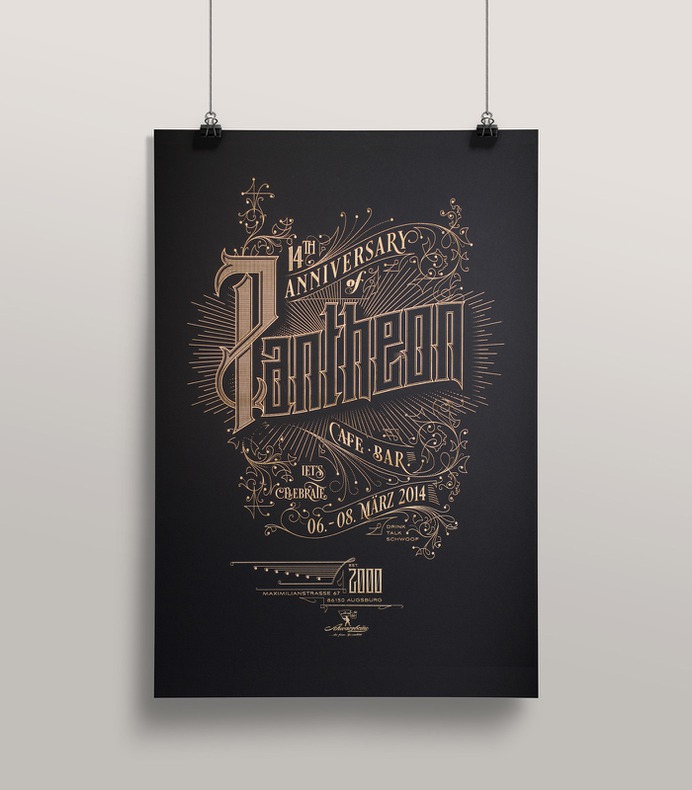 Pantheon – a laser etched poster - Fonts In Use