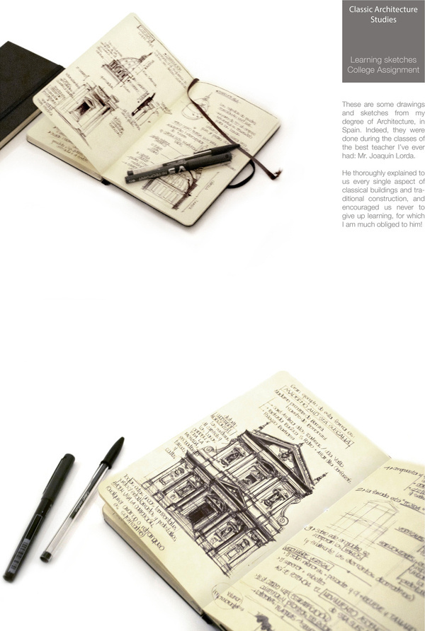 CJWHO ™ (Classic Architecture Studies by Chema Pastrana ...) #classic #design #illustration #studies #architecture #art #moleskine #drawing #sketch