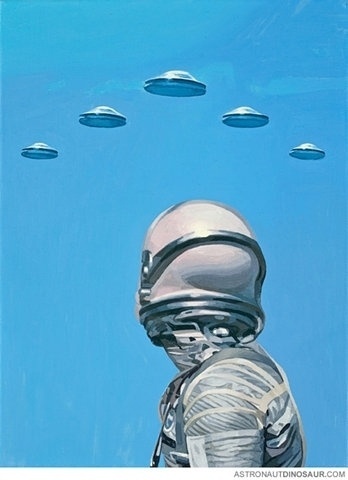AHONETWO #sky #astronaut #painting #blue #ufo