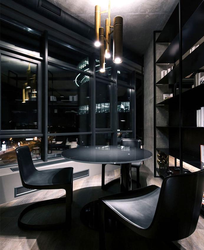 Trendy Dark Bachelor Apartment by YoDezeen - InteriorZine