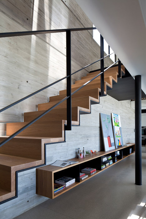Pitsou Kedem uses raw materials to renovate Y Duplex Penthouse #stairs #architecture