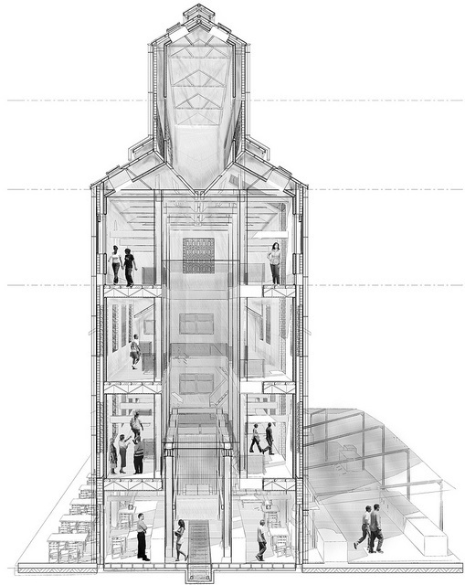 SECTIONAL PERSPECTIVE #architecture #cad #interstitial