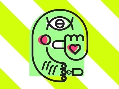 Dribbble - invisible accidents by Zeynep Kınlı #bright #neon #yellow #color #design #illustration #monster #character #green