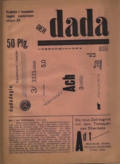 der_dada_no1_cover_4511.jpg (577×788) #dada #george #hausmann #raoul #heartfield #grosz #john #dadaism #typography