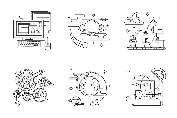 Flask Book Illustrations #flat #vector #print #design #color #illustration