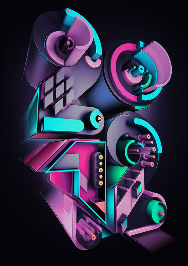 2012 #numbers #type #cinema4d #3d