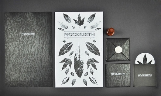 Mockbirth EP on the Behance Network #fold #mockbirt #monoprints #cover #sealed #envelope #wax #package #leaves