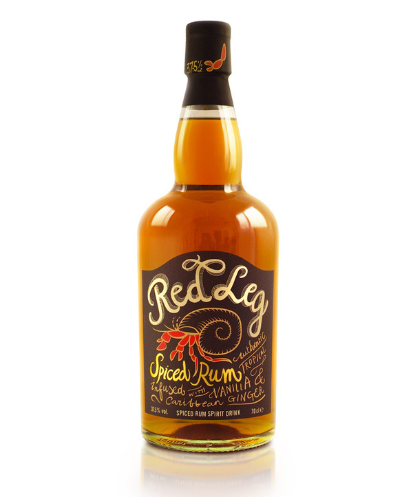 lovely package red leg rum 1 #red #bottle #packaging #leg #spiced #rum
