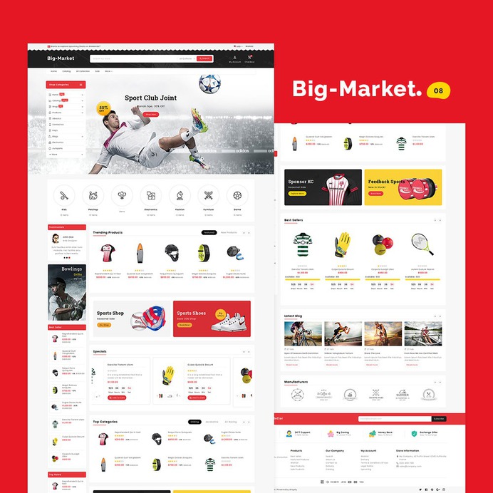 #BigMarket - #Shopify Multi-Purpose Responsive #Theme | #TemplateTrip #eCommerce #Website #Design