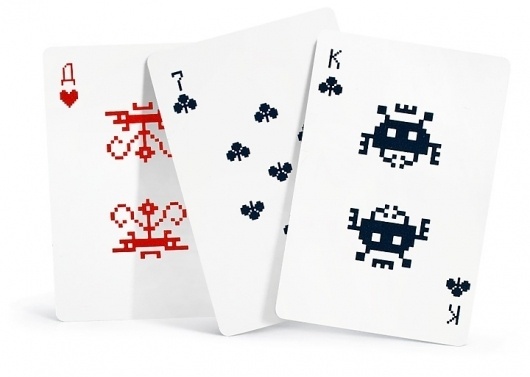 Space Invaders eight-bit playing cards #8 #bit #design #graphic #cards