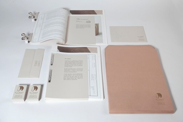 R J Scott #binding #branding #letterpress #book #publication #bronze #furniture #natural #identity #brown #gold #stationery #passport #logo