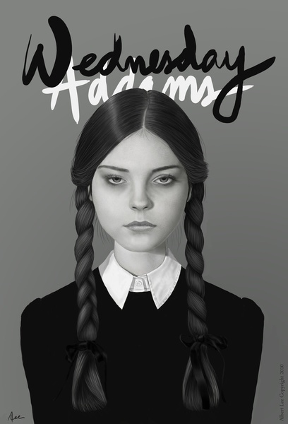 Wednesday Addams by Albert Lee #design #illustration #era #poster #art #new