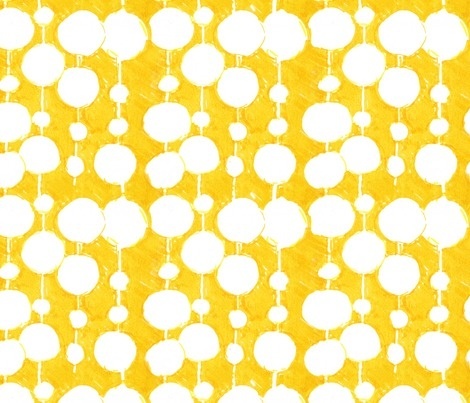 Big Fat Drops Yellow by penina, click to purchase fabric #fabric #yellow #pattern