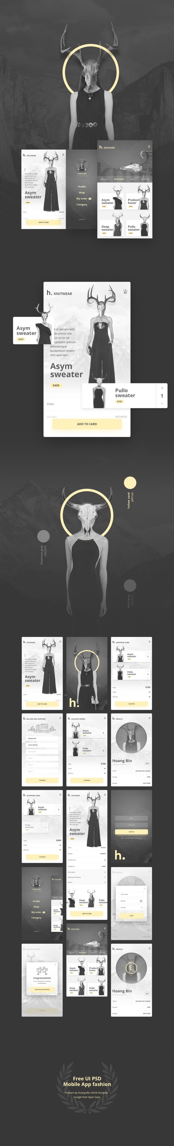 Free UI PSD Mobile App Fashion & Ecommerce ver 2.0
