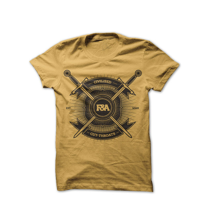 Image of Civilised Cut-throats Gold #tshirt #sword #gold #f&a