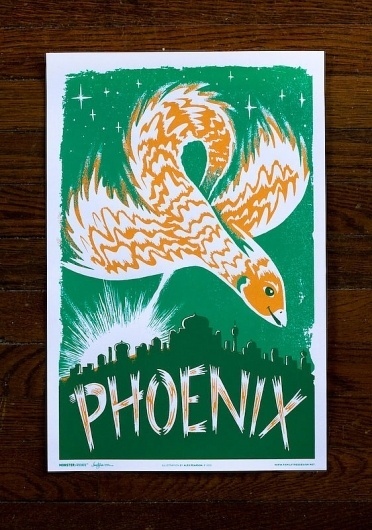 Fauna Friends Poster Series from Familytree #white #design #graphic #orange #texture #illustration #poster #green