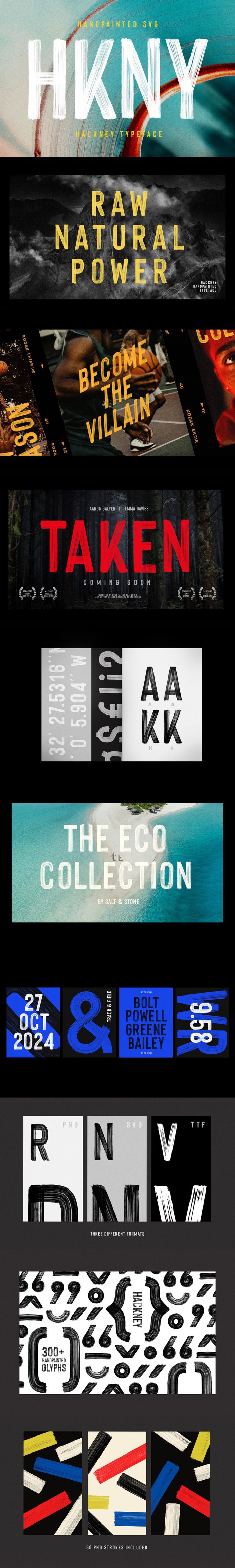 Hackney SVG – Bold Hand-painted Font