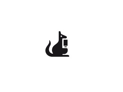 Caseroo #phone #branding #clean #kangaroo #logo