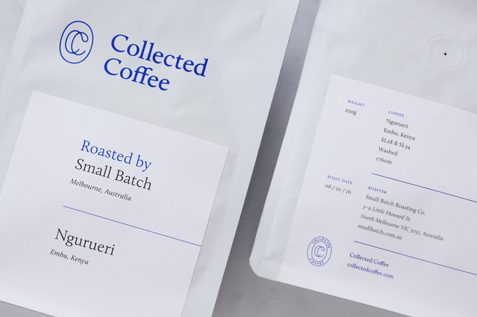 collected coffee branding desgin modern blue minimal new york roastery brew brewing design mindsparklemag cafe www.mindsparklemag.com