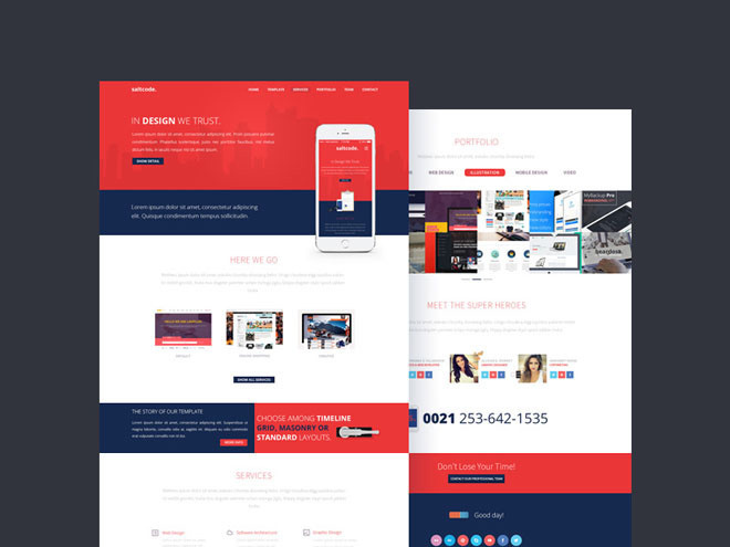 Saltcode : Flat Multipurpose PSD Template