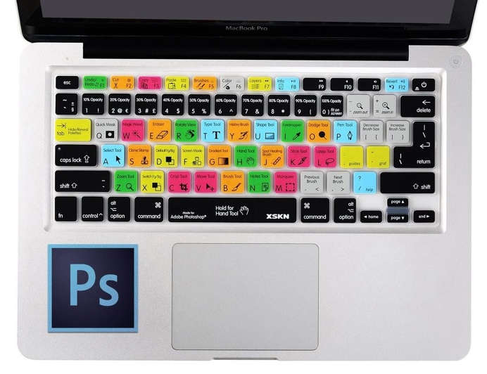 Photoshop Keyboard Cover Printed shortcuts on cover for apple keyboards https://goo.gl/6x7501