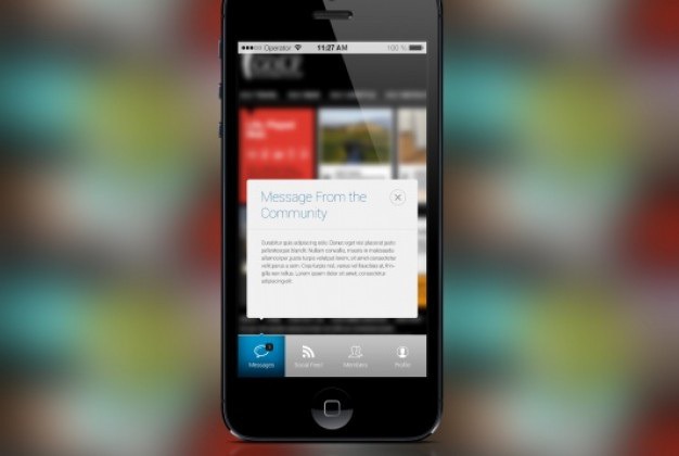 Iphone style popup message in flat design Free Psd. See more inspiration related to Background, Design, Iphone, Flat, Flat design, Background design, Psd, Message, Effect, Style, Popup, Horizontal and Ios7 on Freepik.