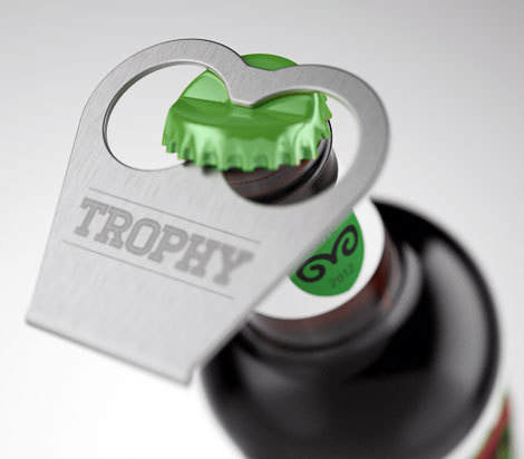 Trophy Beer Beer Opener #packaging #beer #label #bottle