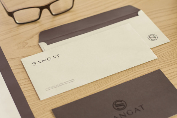 Sangat | Wellness and Spa centre on Behance #logotype #materica #pilates #wellness #envelope #spa #logo #fedrigoni #yoga #beauty