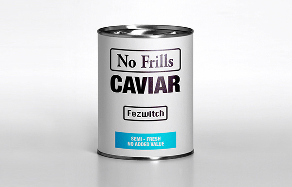 No Frills... Caviar #fezwitch #caviar #branding #satire #parody #logo #frills #no