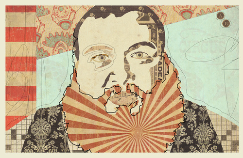 "Bam Bam Bronson" www.KyleMosher.com #kylemosher #newspaper #hiphop #illustration #portrait #vintage #art #rap