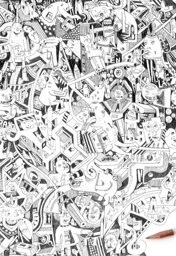To The End Art Print by Guillaume Cornet Easyart.com #doodle #print #design #illustration #art #pencil