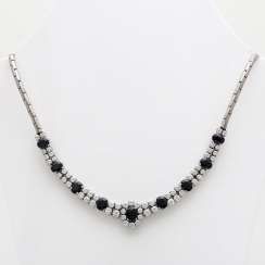 Necklace with sapphires and brilliant tenanten