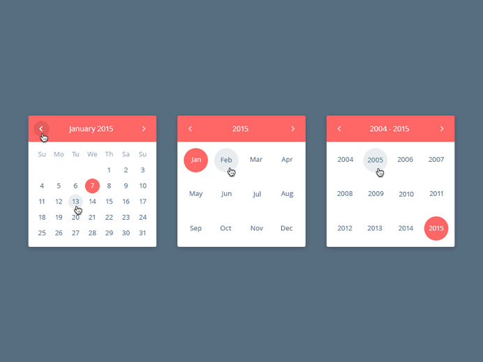 Free Date Picker PSD