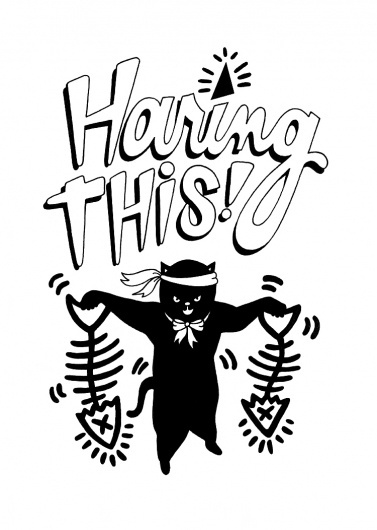 JesseHectic's Spaceship: RAMBO TAMBO #font #ink #white #cat #black #jessehectic #sharing #type #drawing