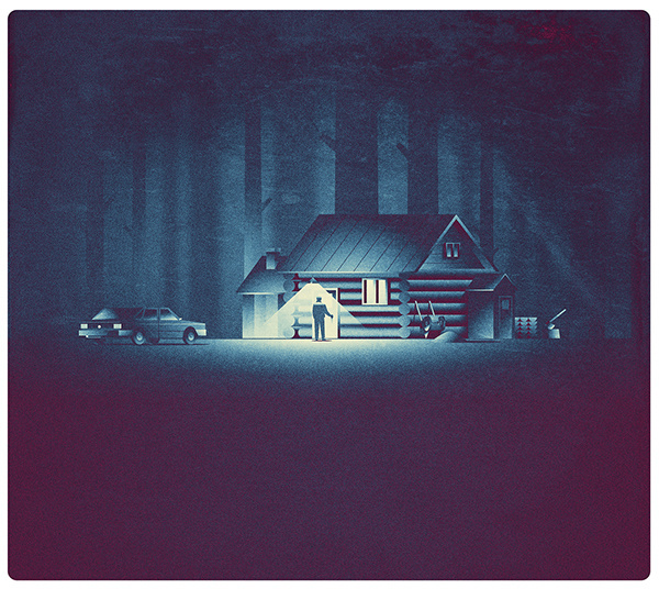 illustration, style, dark, rain
