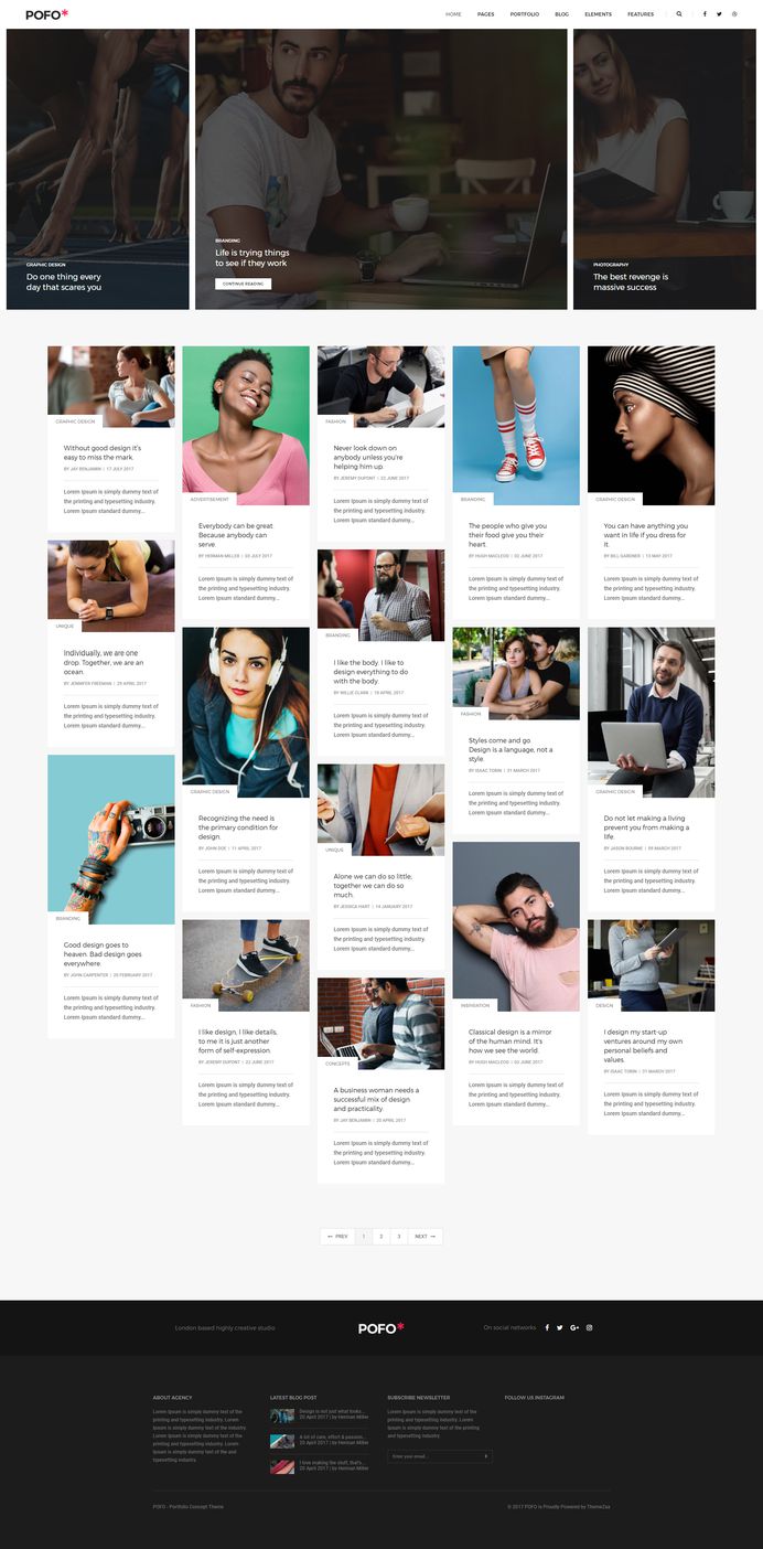 Pofo - #Creative #Portfolio and #Blog #WordPress Theme for #Masonry Blog by #ThemeZaa