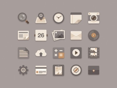 Flat Icons Brownie Theme #icons