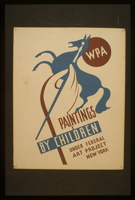 WPA paintings by children under Federal Art Project, New York #wpa #retro #vintage #poster