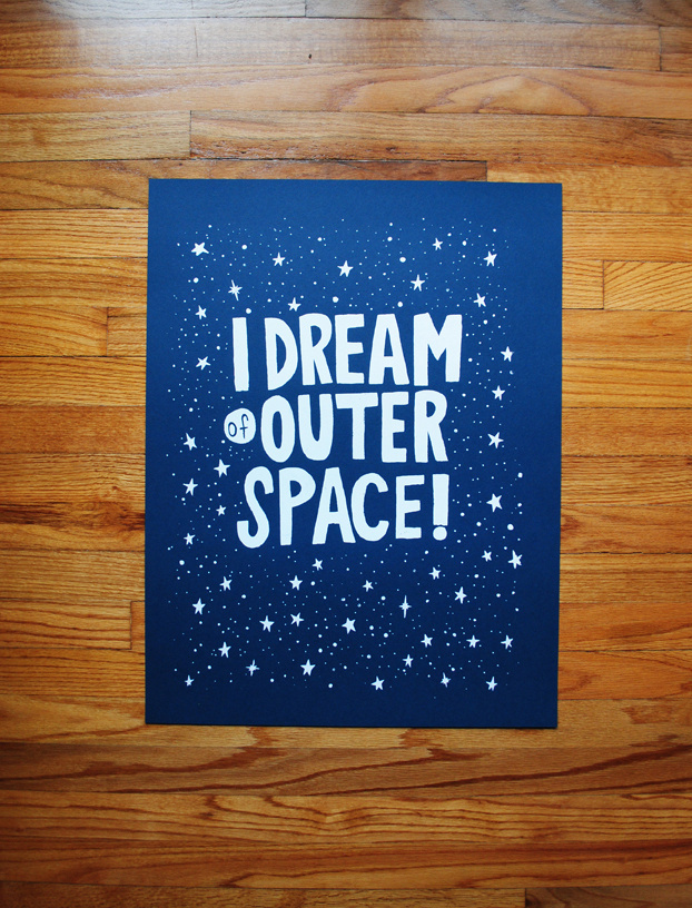 I Dream of Outer Space (reprint) #print #space #screen #illustration #poster #outer #drawing