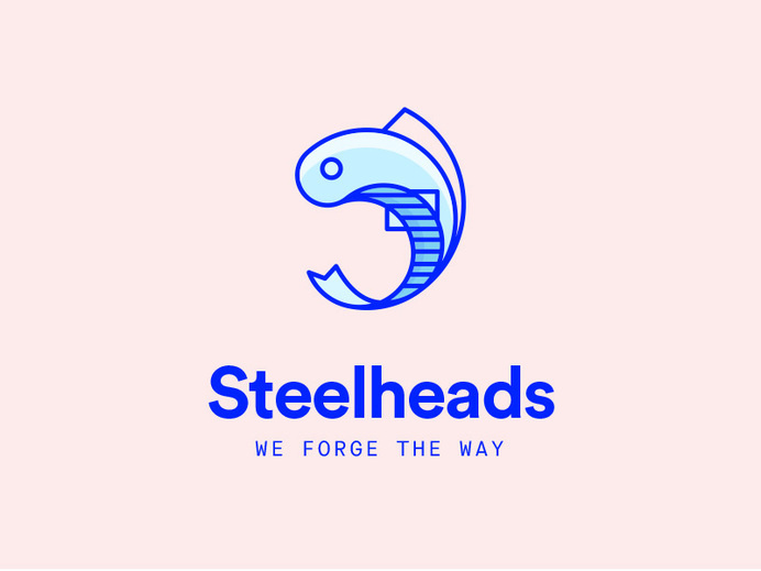 logo design #maison #pink #design #fish #emblem #logo #circular #blue