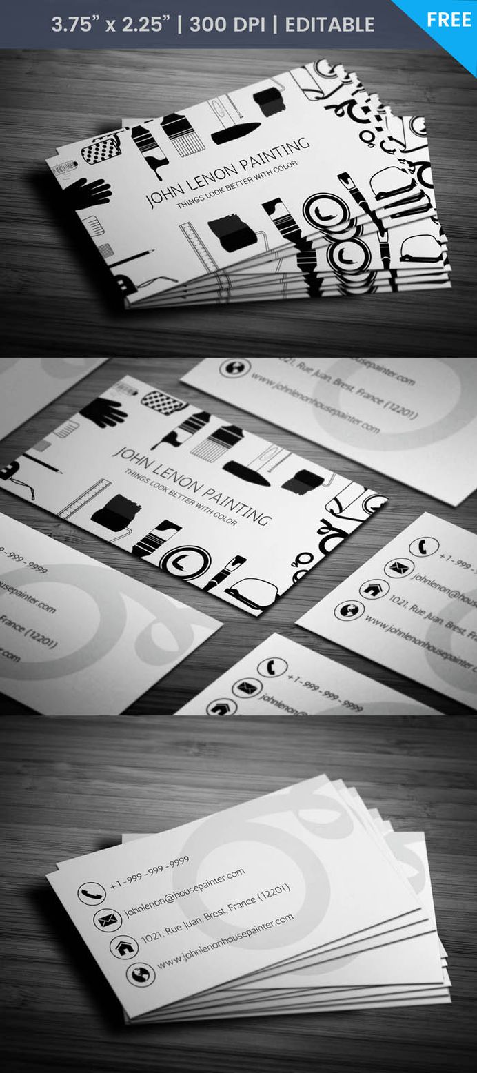 Free House Painter Business Card Template