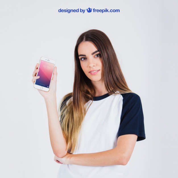 Good looking woman holding smartphone Free Psd. See more inspiration related to Mockup, Technology, Template, Woman, Girl, Smile, Happy, Smartphone, Mock up, App, Screen, Female, Young, Good, Device, Up, Holding, Stylish, Looking, Mock, Showing and Good looking on Freepik.