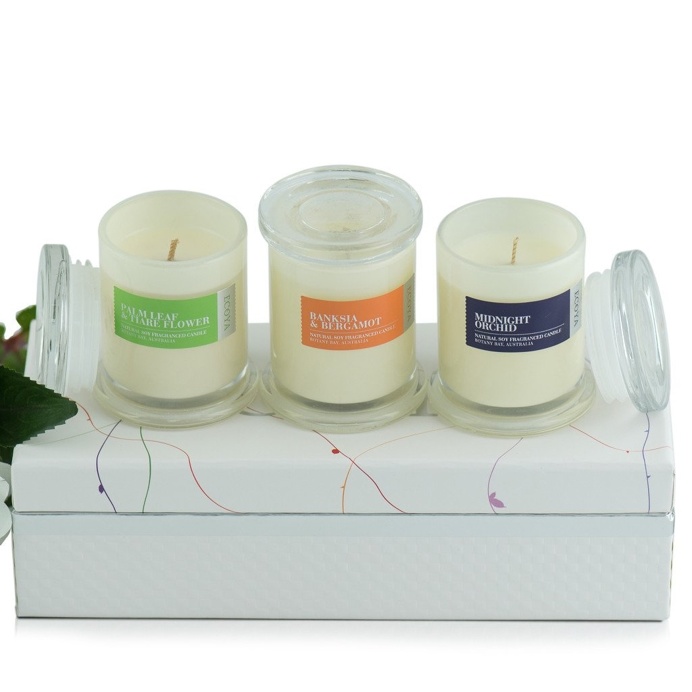Scented Soy Wax Candle Botanicals Collection in Mini Metro Jar Set , 23 cm x 10 cm x 7 cm