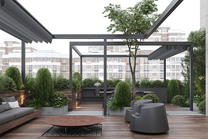 Roof Garden by Bezmirno Studio - InteriorZine