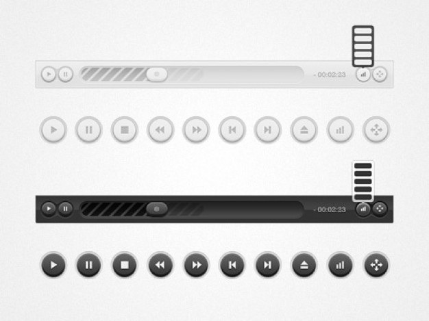 Modern video player Free Psd. See more inspiration related to Light, Button, Video, Modern, Psd, Dark, Video player, Player and Horizontal on Freepik.